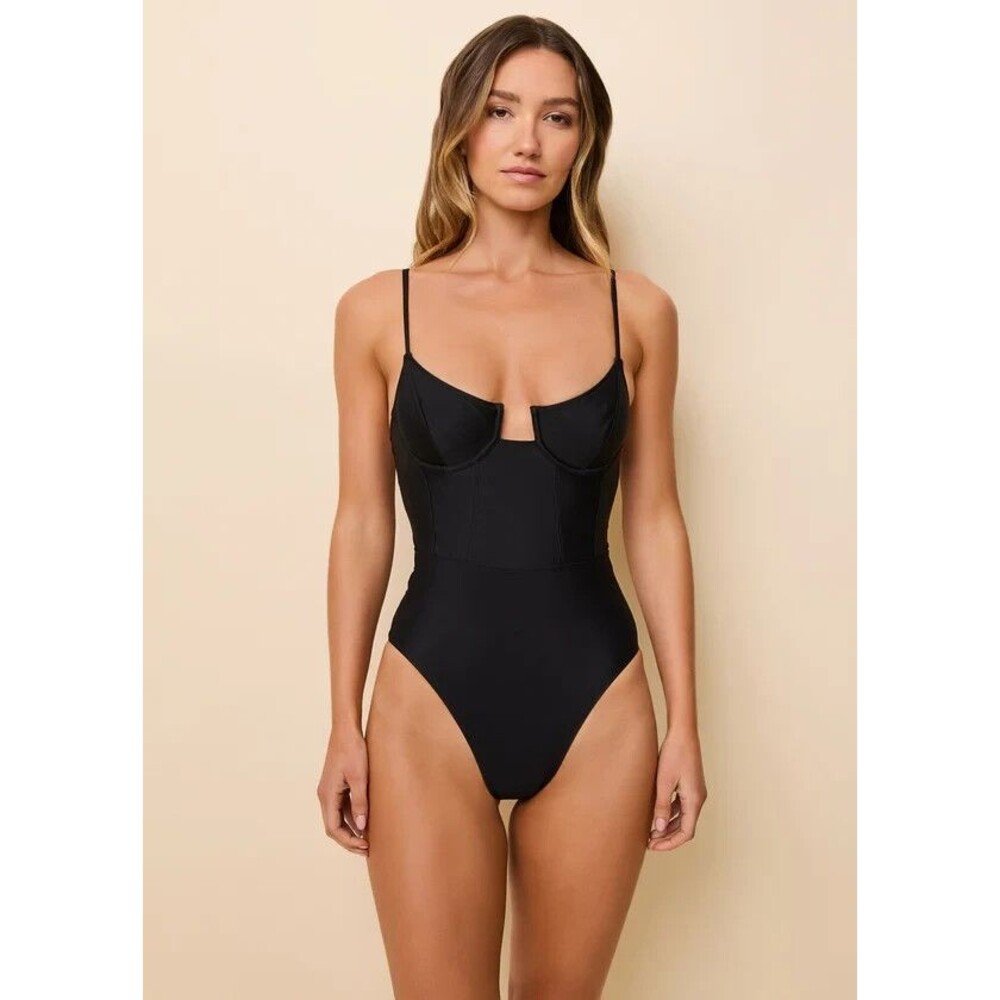 NEW Solid & Striped Veronica One Piece Swimsuit Bathing Suit Small Black Noir